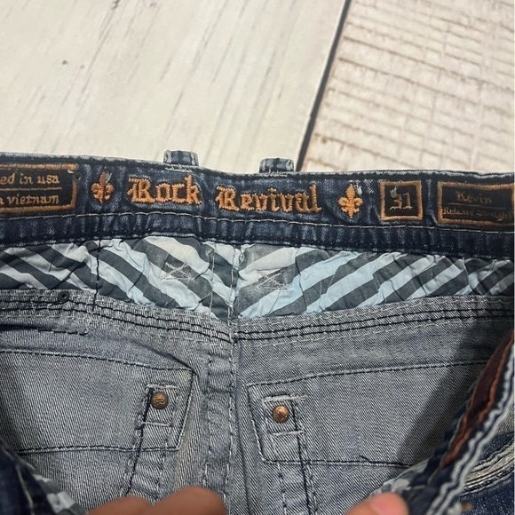 ROCK REVIVAL “Kevin” premium denim jeans boho western size 31 EUC - Picture 10 of 16